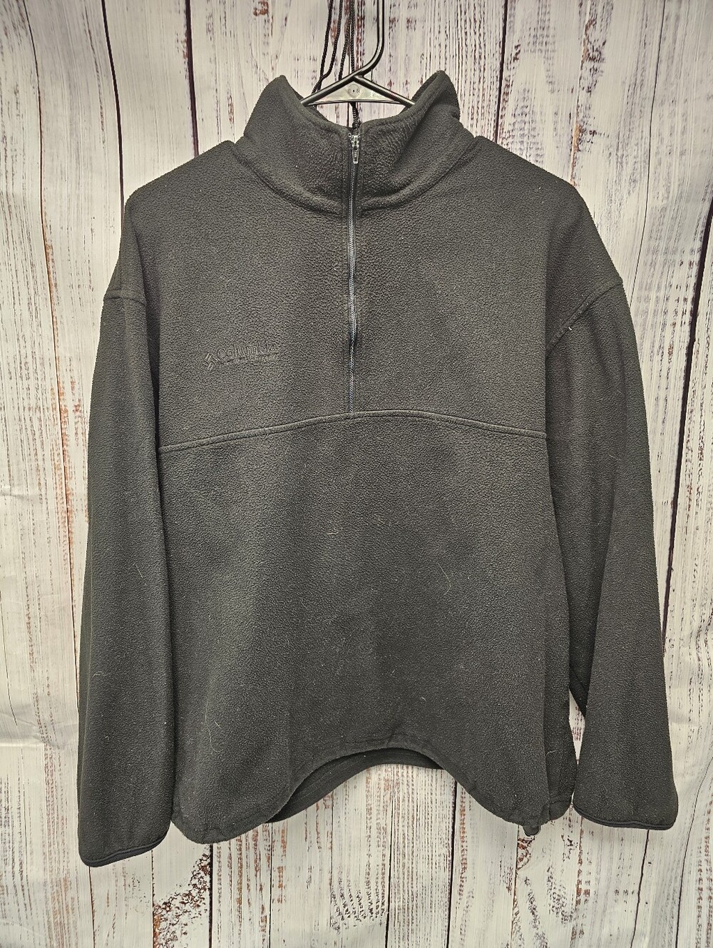 Vintage 90s Columbia Sportswear Black 1/2 Zip Micro-Fleece Pullover Men's Size L